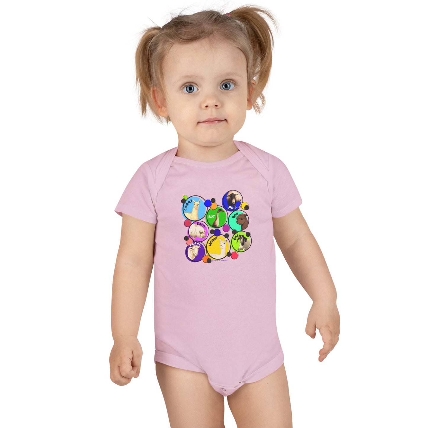 INFANT SHORT SLEEVE ONESIE - THE WHOLE GANG - CALI SUN