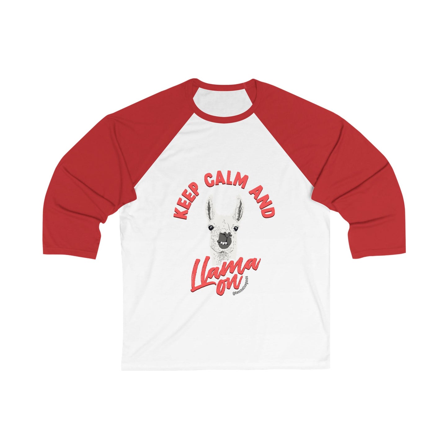 KEEP CALM AND LLAMA ON - ADULT BASEBALL TEE