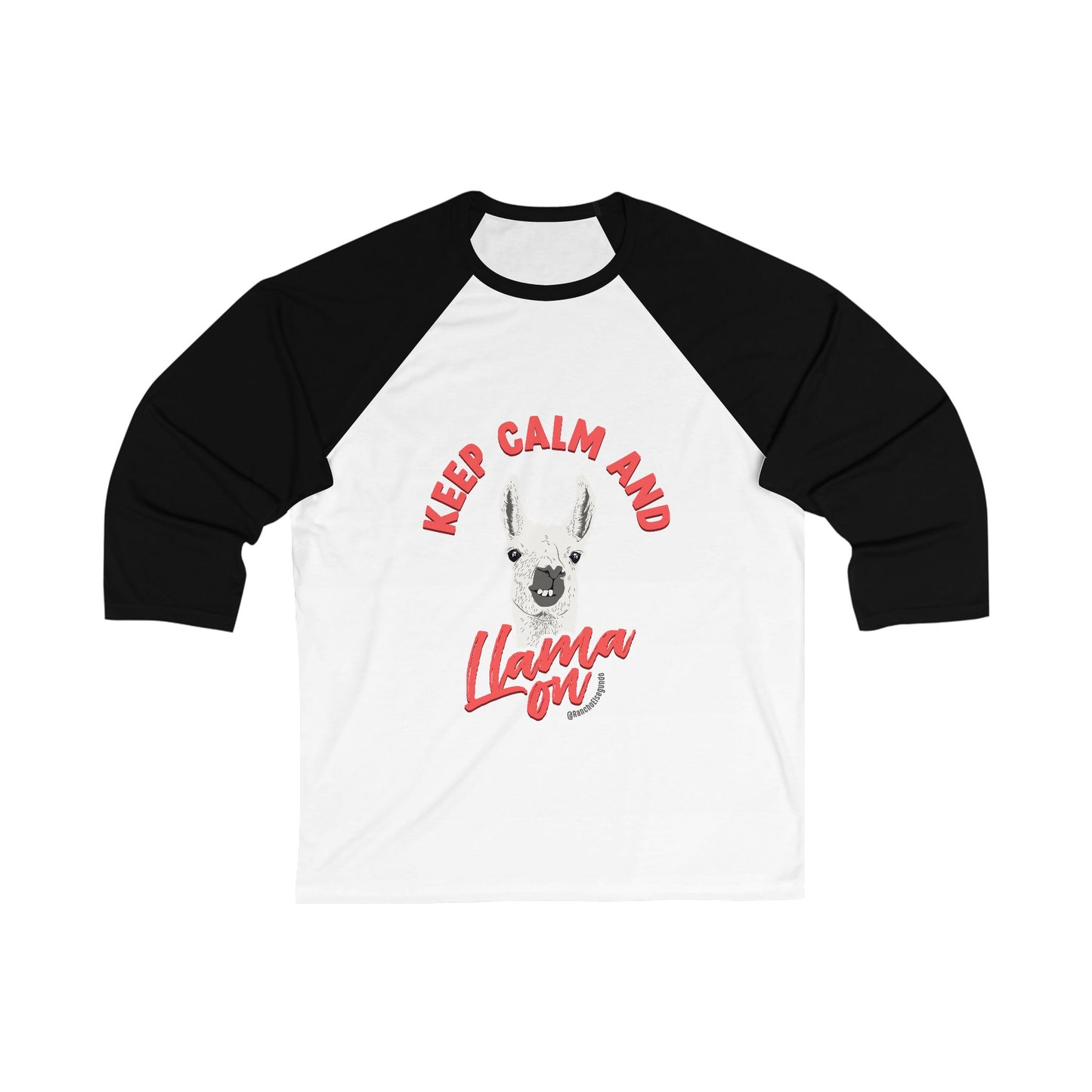 KEEP CALM AND LLAMA ON - ADULT BASEBALL TEE