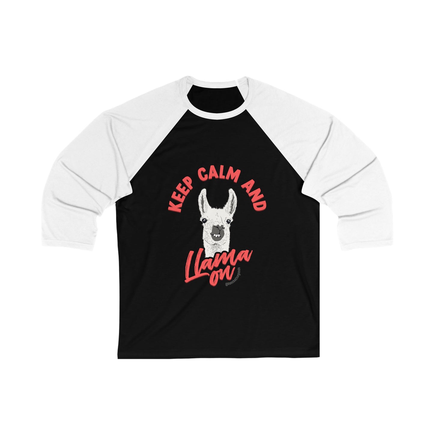 KEEP CALM AND LLAMA ON - ADULT BASEBALL TEE