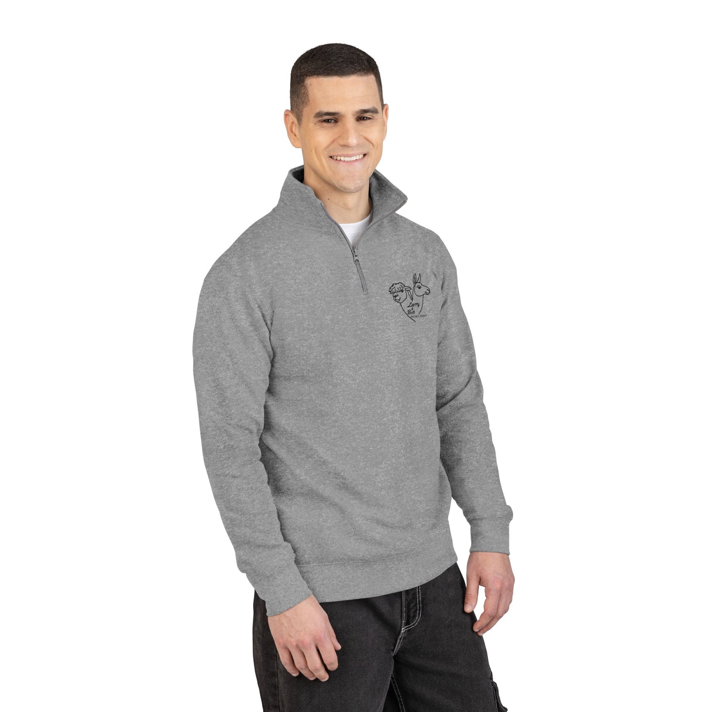 EMBROIDERED LARRY AND BOB FLEECE PULLOVER