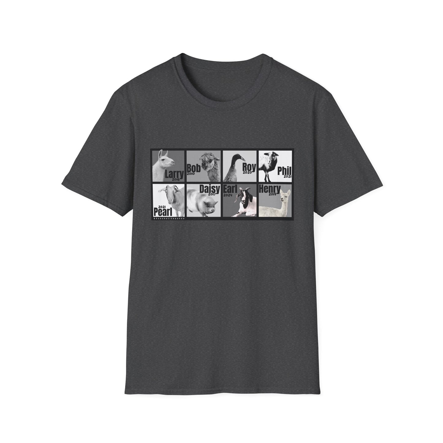 THE WHOLE GANG - ADULT SOFTSTYLE TEE - BLACK & WHITE