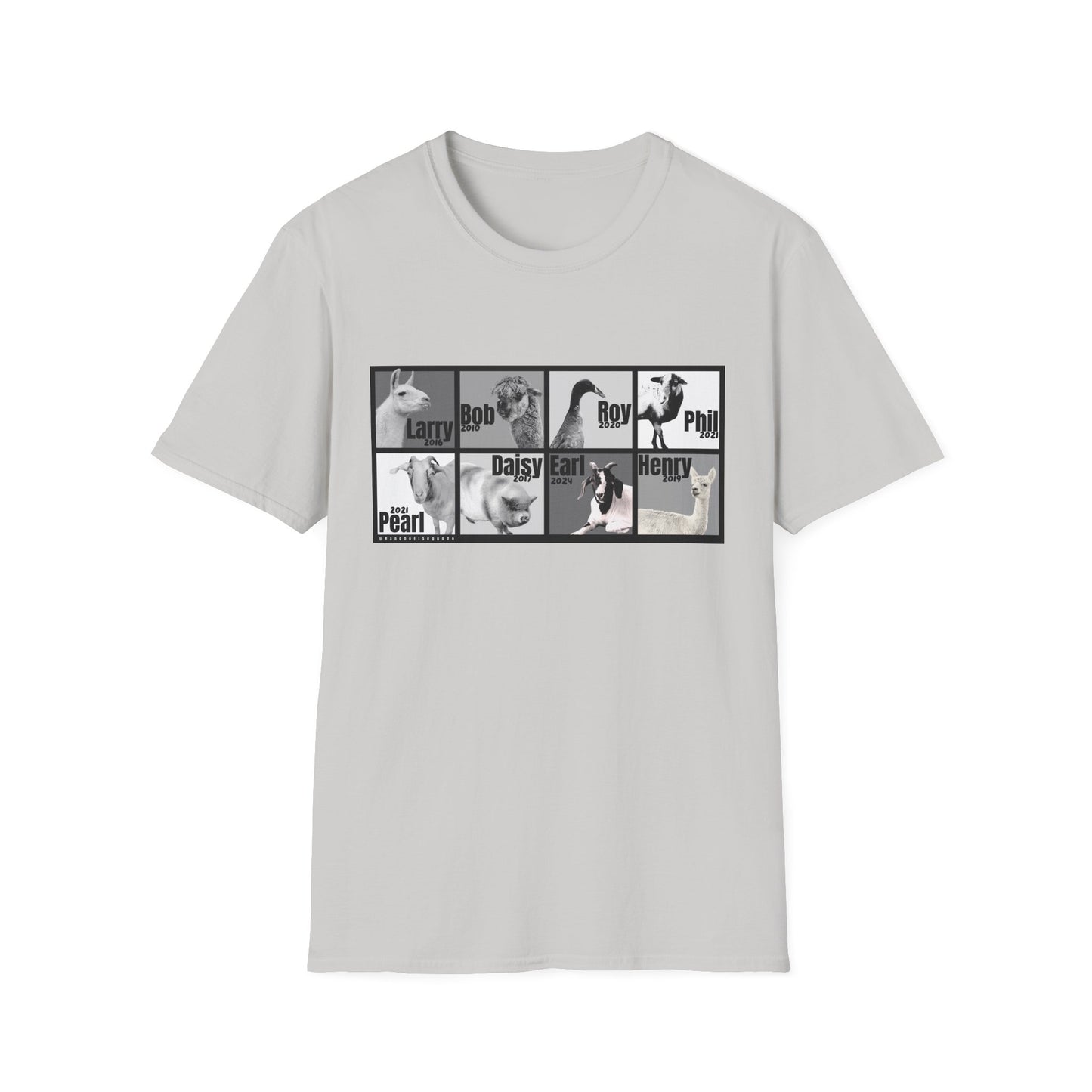 THE WHOLE GANG - ADULT SOFTSTYLE TEE - BLACK & WHITE