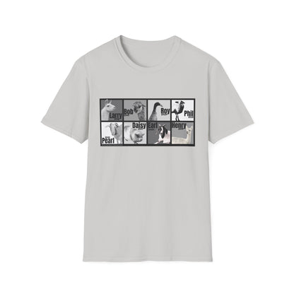 THE WHOLE GANG - ADULT SOFTSTYLE TEE - BLACK & WHITE