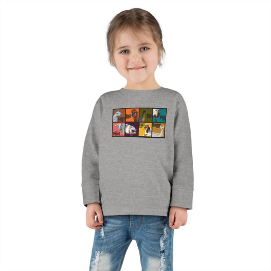 THE WHOLE GANG - TODDLER LONG SLEEVE TEE - EARTH TONES