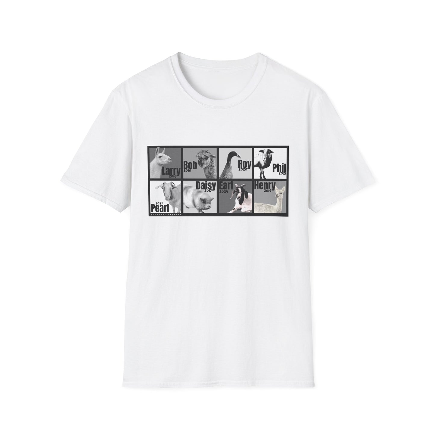 THE WHOLE GANG - ADULT SOFTSTYLE TEE - BLACK & WHITE