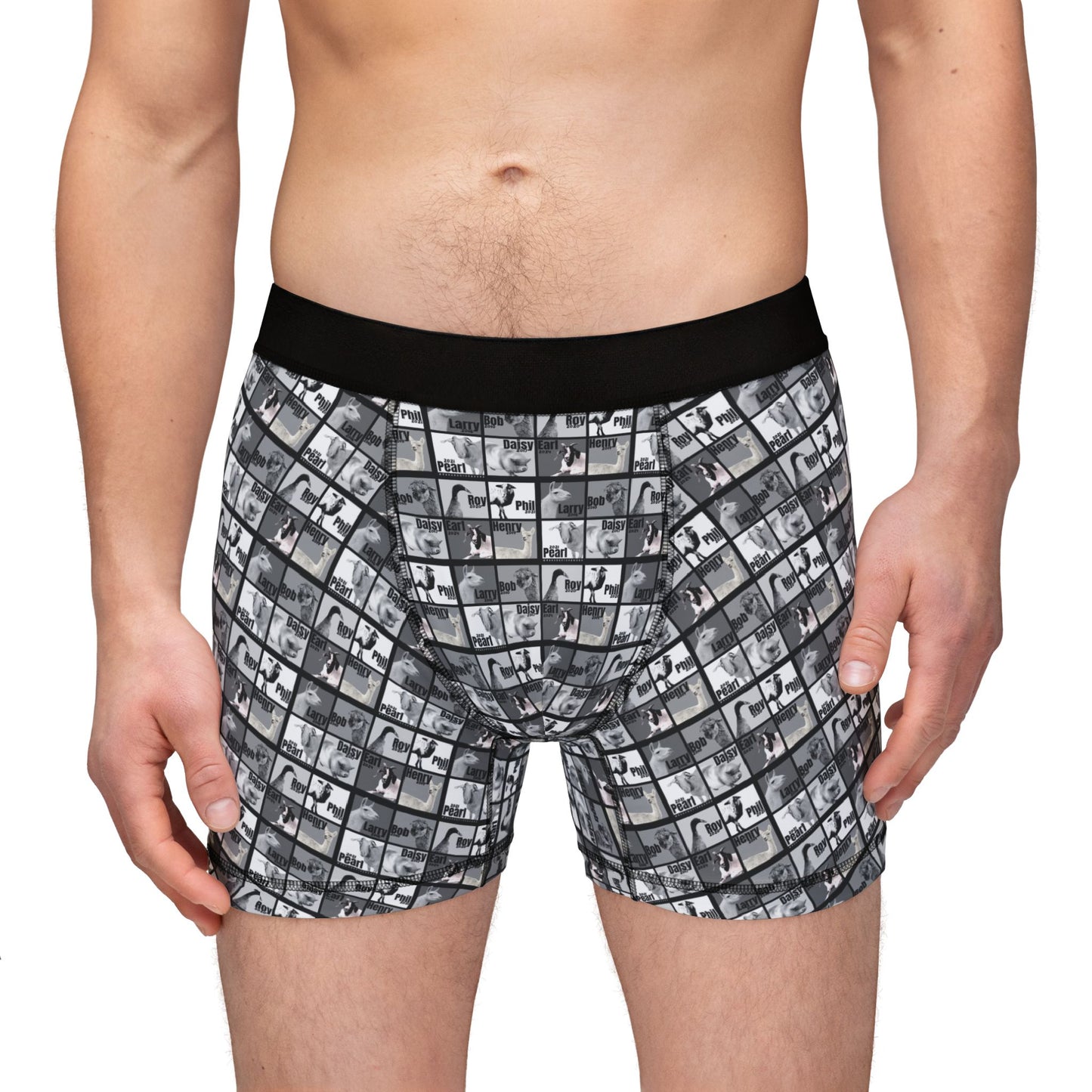 MEN'S BOXERS - THE WHOLE GANG - BLACK AND WHITE