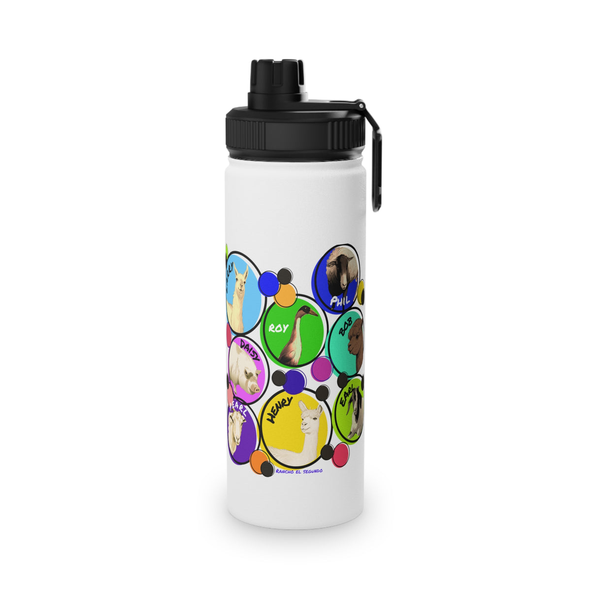STAINLESS STEEL WATER BOTTEL W/ SPORT LID - THE WHOLE GANG - CALI SUN