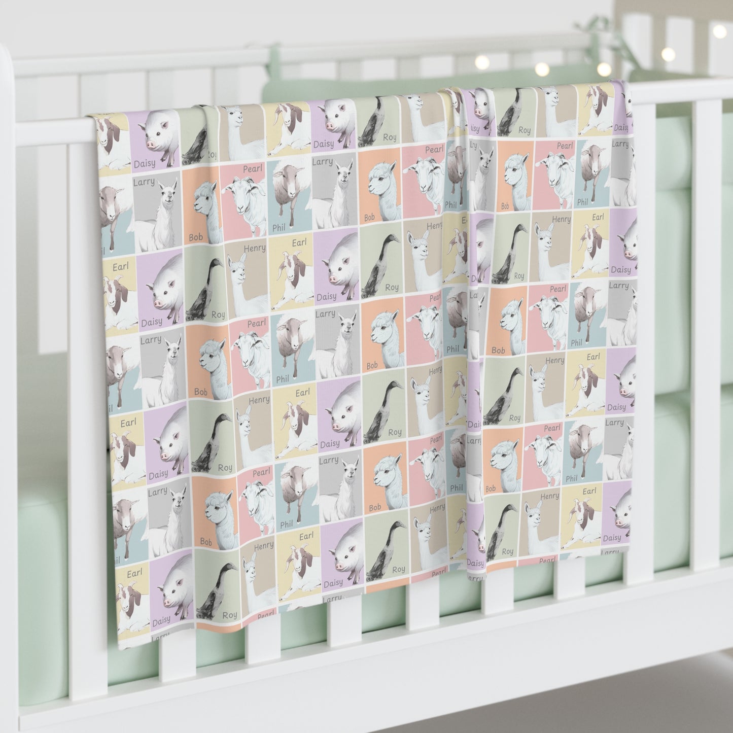INFANT SWADDLE BLANKET - THE WHOLE GANG - PASTEL