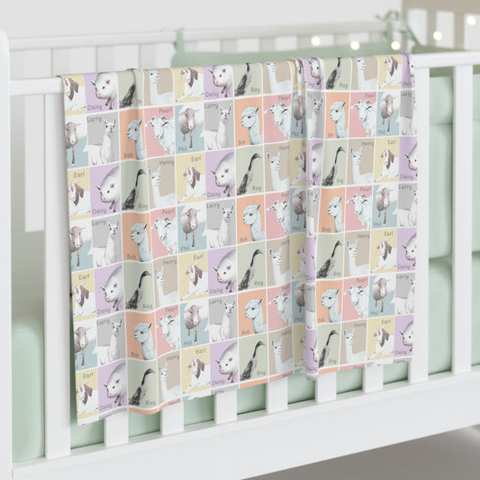 INFANT SWADDLE BLANKET - THE WHOLE GANG - PASTEL