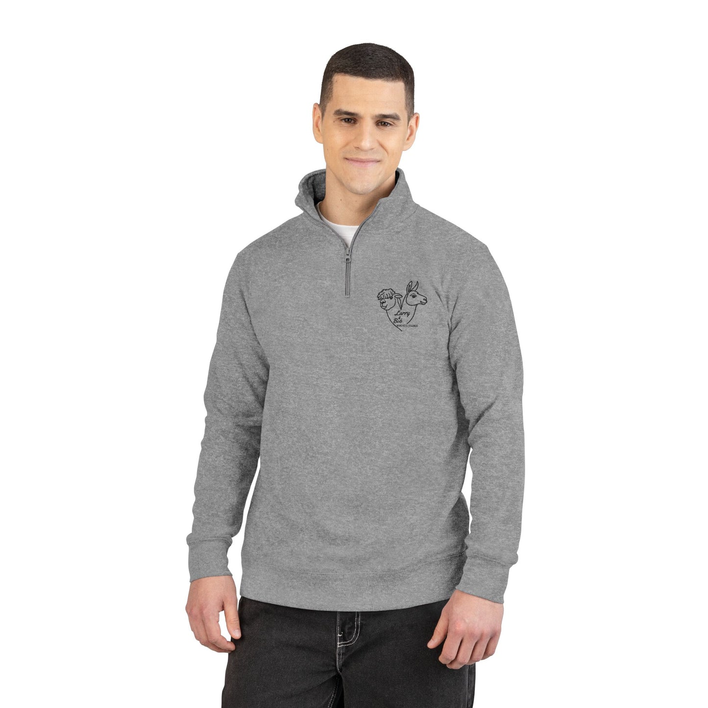 EMBROIDERED LARRY AND BOB FLEECE PULLOVER
