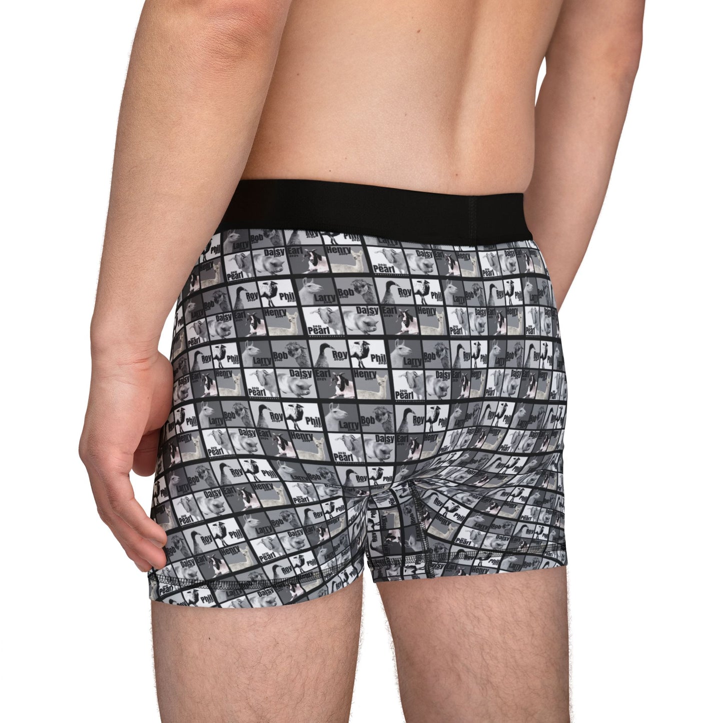 MEN'S BOXERS - THE WHOLE GANG - BLACK AND WHITE