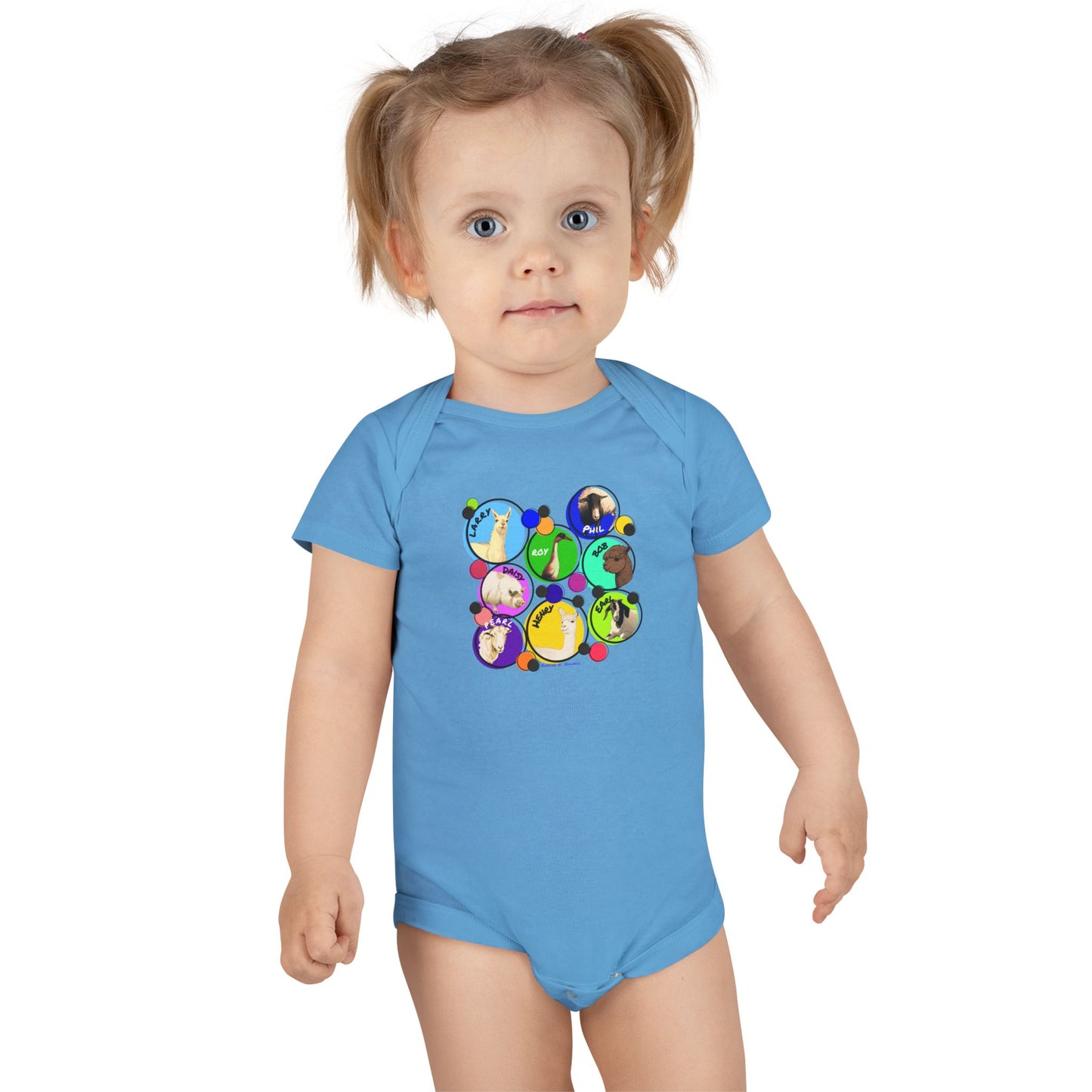 INFANT SHORT SLEEVE ONESIE - THE WHOLE GANG - CALI SUN