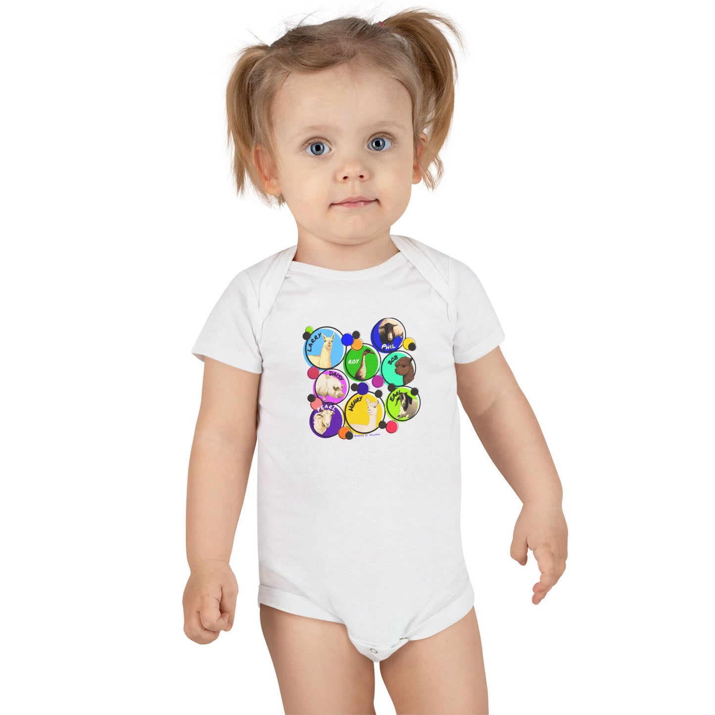 INFANT SHORT SLEEVE ONESIE - THE WHOLE GANG - CALI SUN