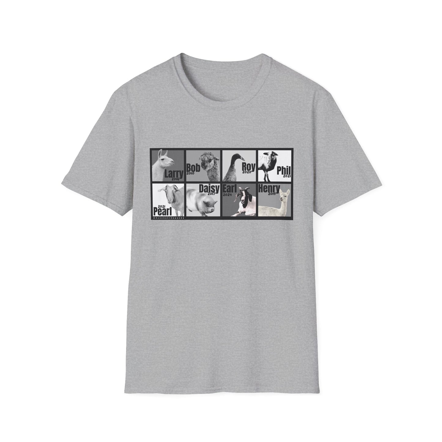 THE WHOLE GANG - ADULT SOFTSTYLE TEE - BLACK & WHITE