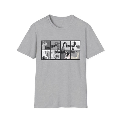 THE WHOLE GANG - ADULT SOFTSTYLE TEE - BLACK & WHITE