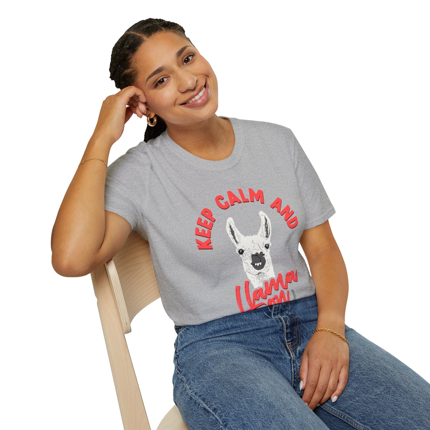 KEEP CALM AND LLAMA ON - UNISEX SOFTSTYLE TEE