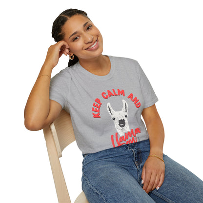 KEEP CALM AND LLAMA ON - UNISEX SOFTSTYLE TEE