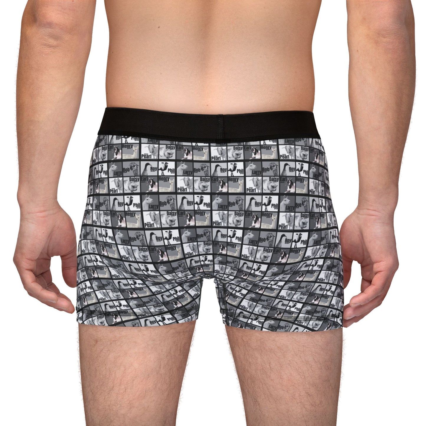 MEN'S BOXERS - THE WHOLE GANG - BLACK AND WHITE