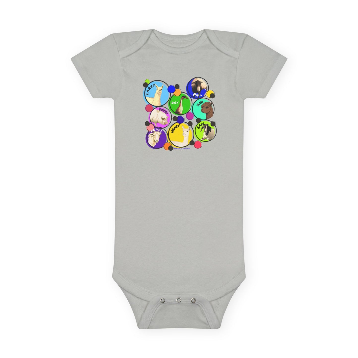 INFANT SHORT SLEEVE ONESIE - THE WHOLE GANG - CALI SUN