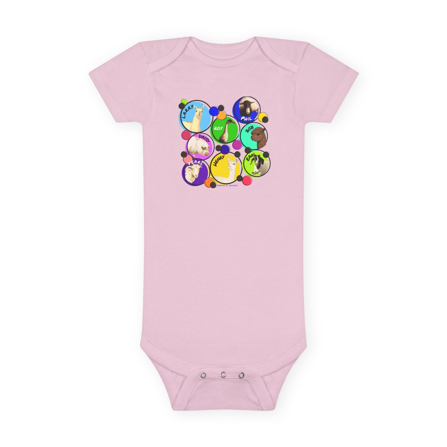INFANT SHORT SLEEVE ONESIE - THE WHOLE GANG - CALI SUN