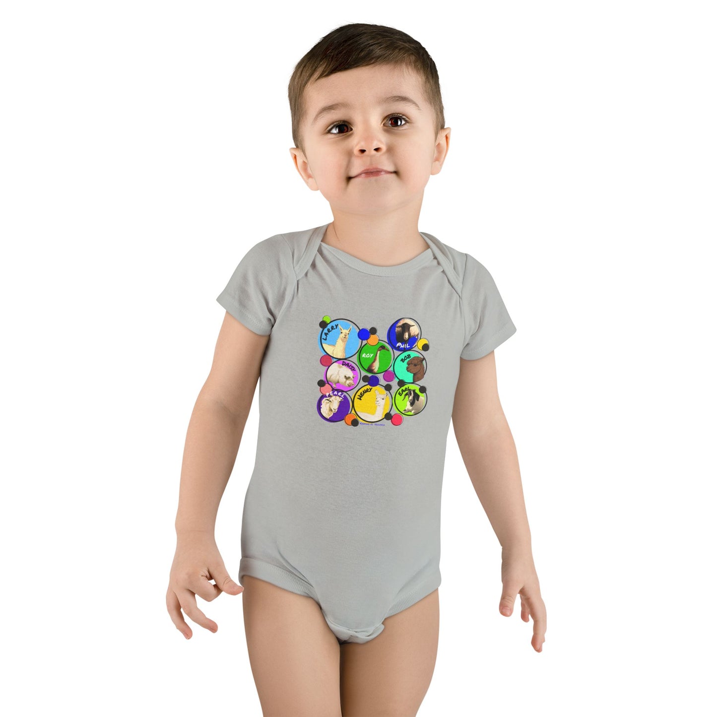 INFANT SHORT SLEEVE ONESIE - THE WHOLE GANG - CALI SUN