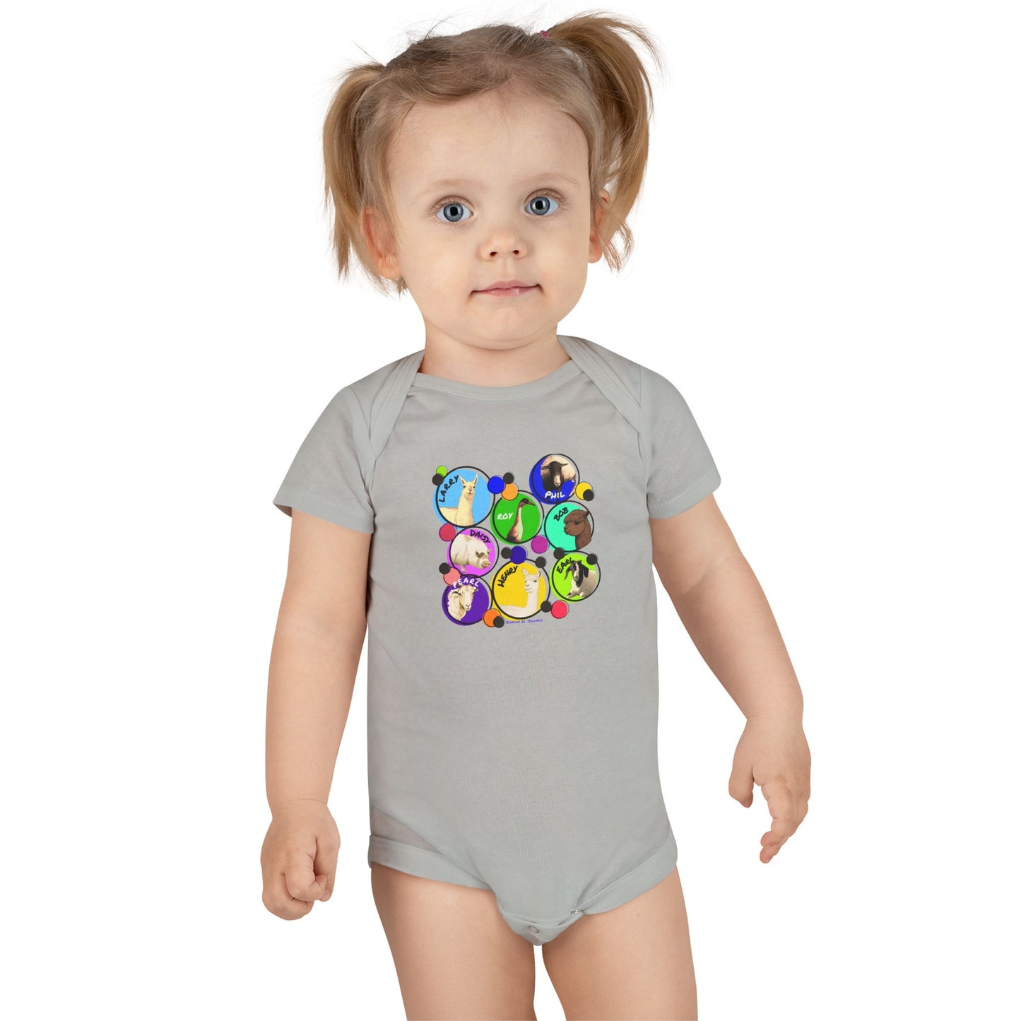 INFANT SHORT SLEEVE ONESIE - THE WHOLE GANG - CALI SUN