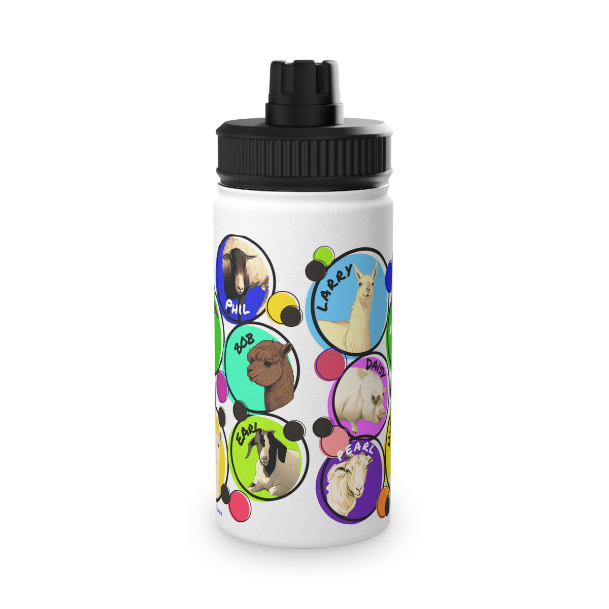 STAINLESS STEEL WATER BOTTEL W/ SPORT LID - THE WHOLE GANG - CALI SUN