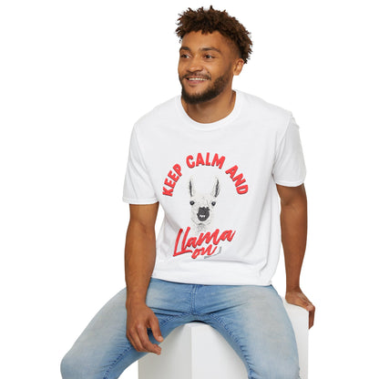 KEEP CALM AND LLAMA ON - UNISEX SOFTSTYLE TEE