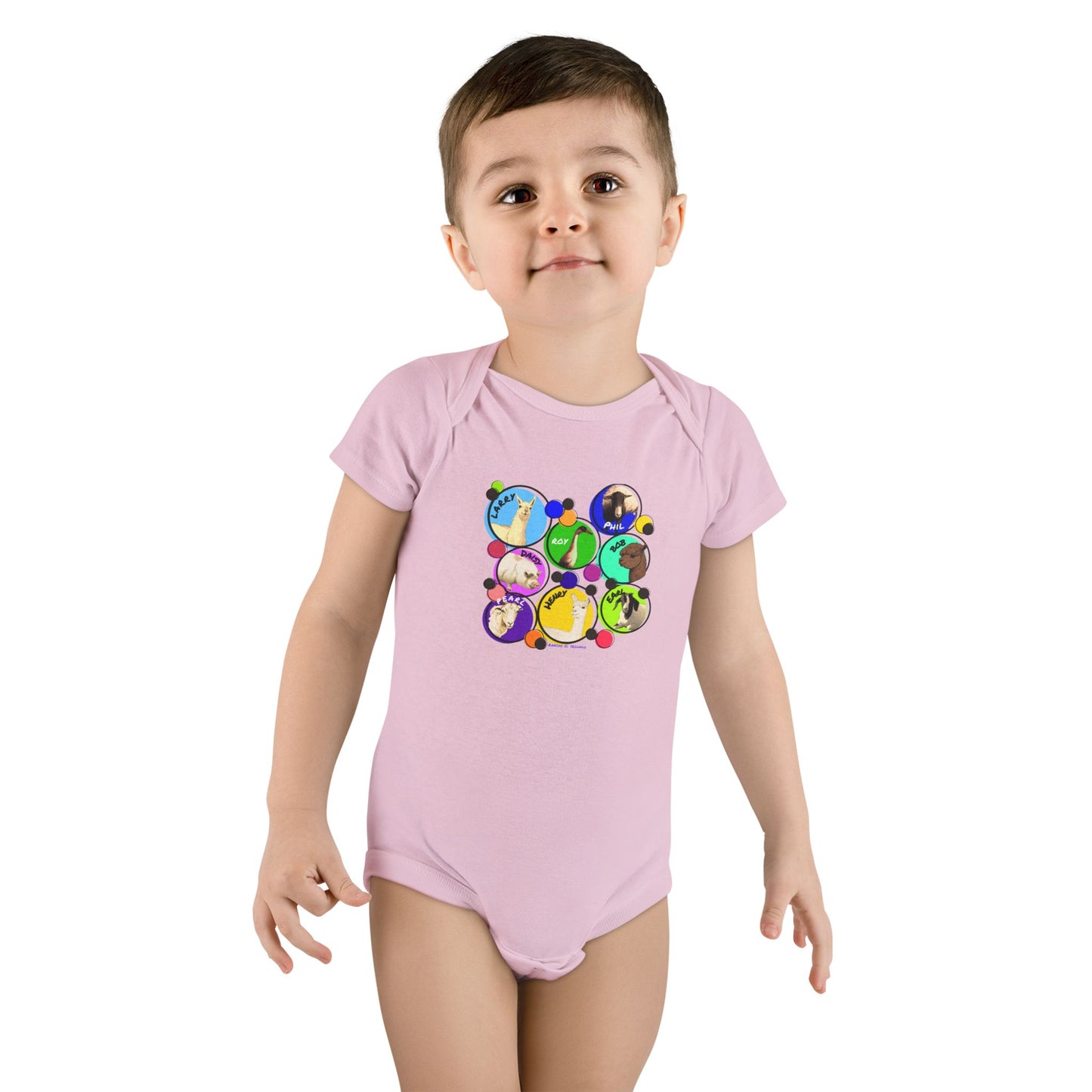 INFANT SHORT SLEEVE ONESIE - THE WHOLE GANG - CALI SUN