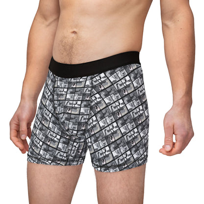 MEN'S BOXERS - THE WHOLE GANG - BLACK AND WHITE