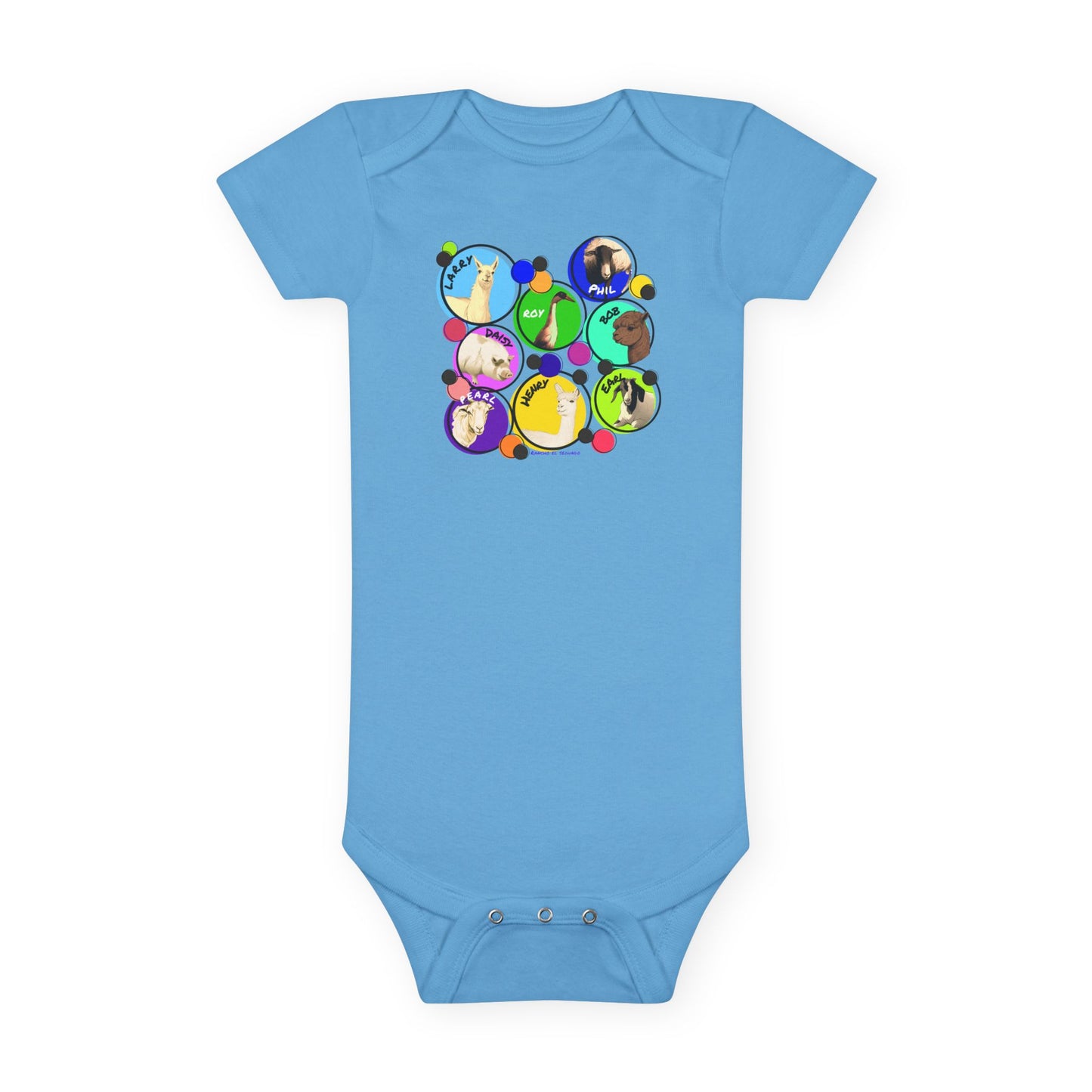 INFANT SHORT SLEEVE ONESIE - THE WHOLE GANG - CALI SUN