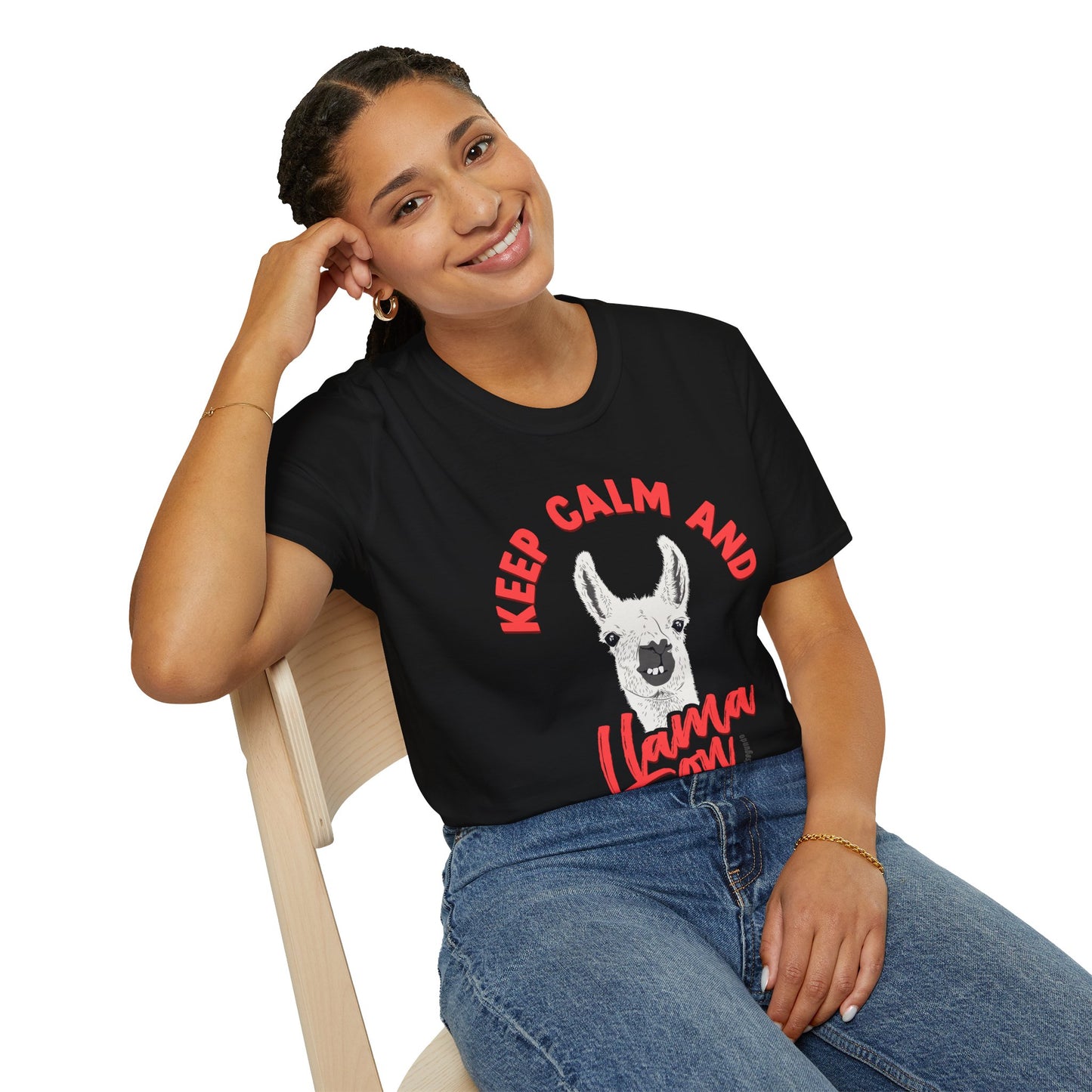 KEEP CALM AND LLAMA ON - UNISEX SOFTSTYLE TEE