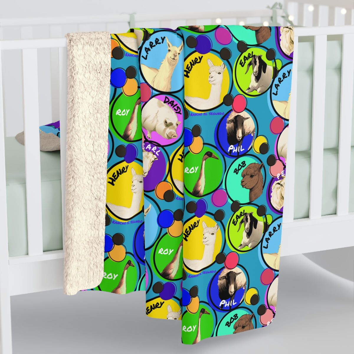 SHERPA FLEECE BLANKET (2 SIZES) - THE WHOLE GANG - CALI SUN