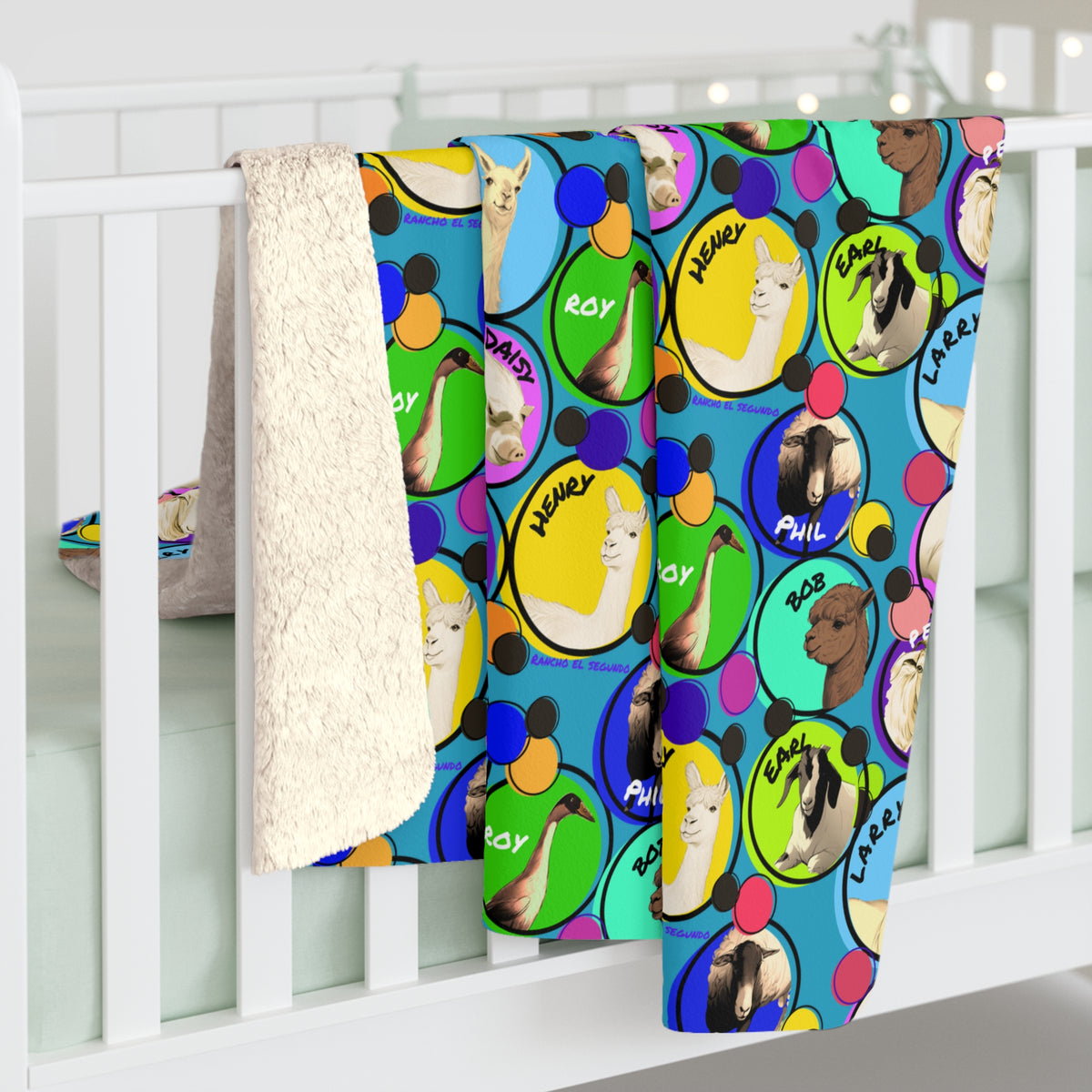 SHERPA FLEECE BLANKET (2 SIZES) - THE WHOLE GANG - CALI SUN