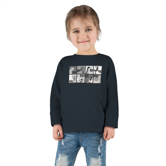 THE WHOLE GANG - TODDLER LONG SLEEVE TEE - BLACK & WHITE