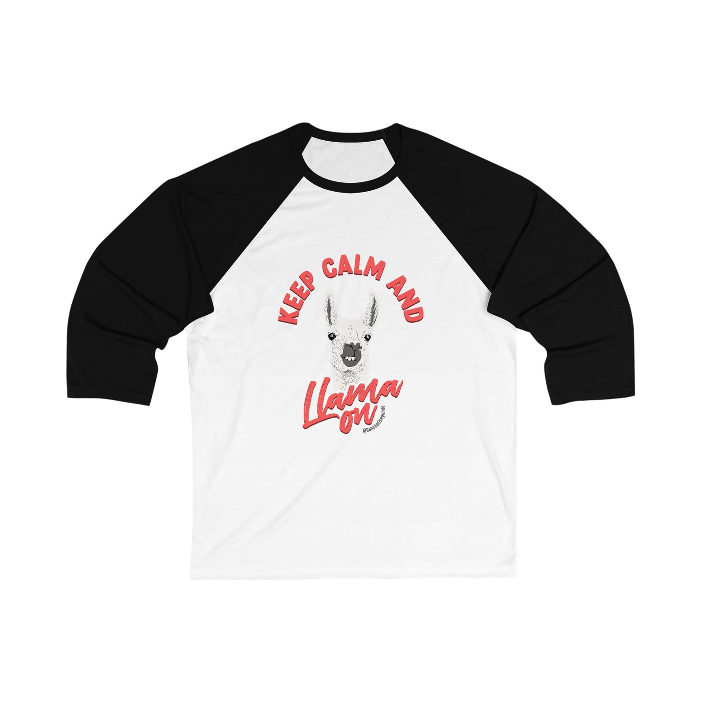 KEEP CALM AND LLAMA ON - ADULT BASEBALL TEE