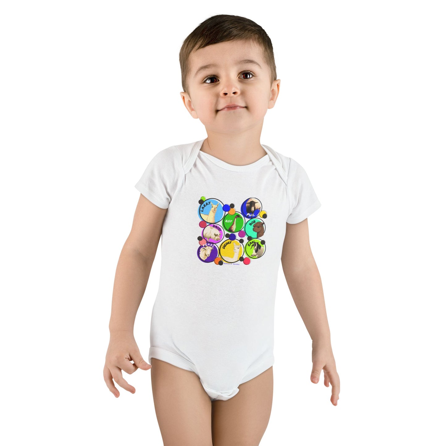 INFANT SHORT SLEEVE ONESIE - THE WHOLE GANG - CALI SUN