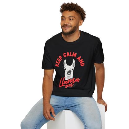 KEEP CALM AND LLAMA ON - UNISEX SOFTSTYLE TEE